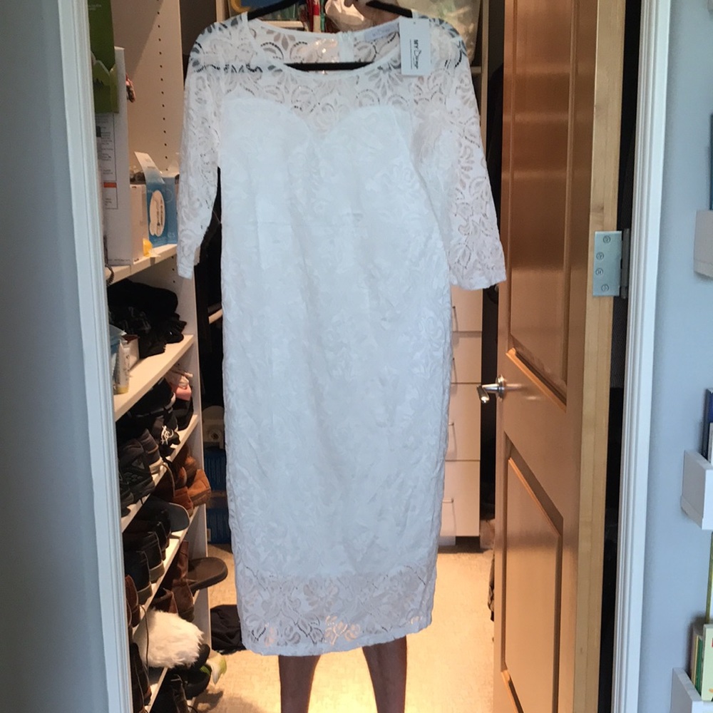 My bump large white lace maternity dress NWT